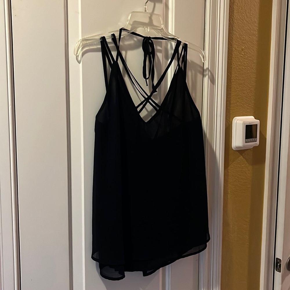 Black spaghetti strap halter top